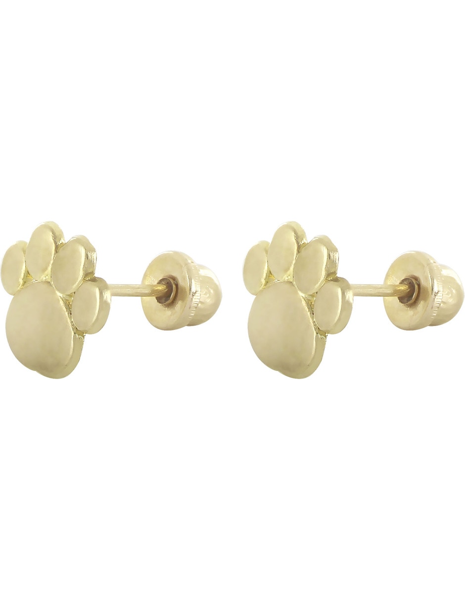 Broqueles de huella D Cadena de oro con acabado brillante zirconia