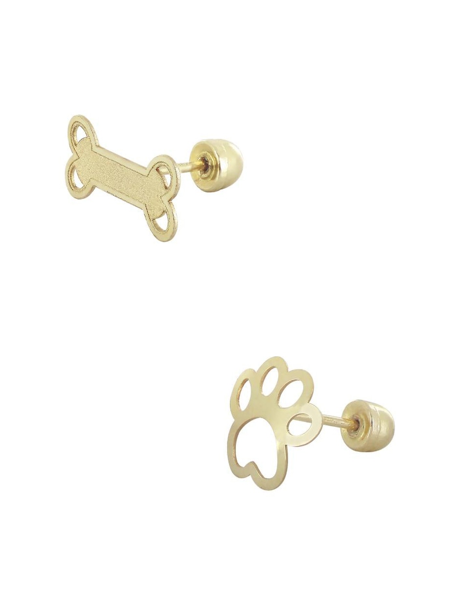 Broqueles de oro amarillo 14 K con acabado brillante 2