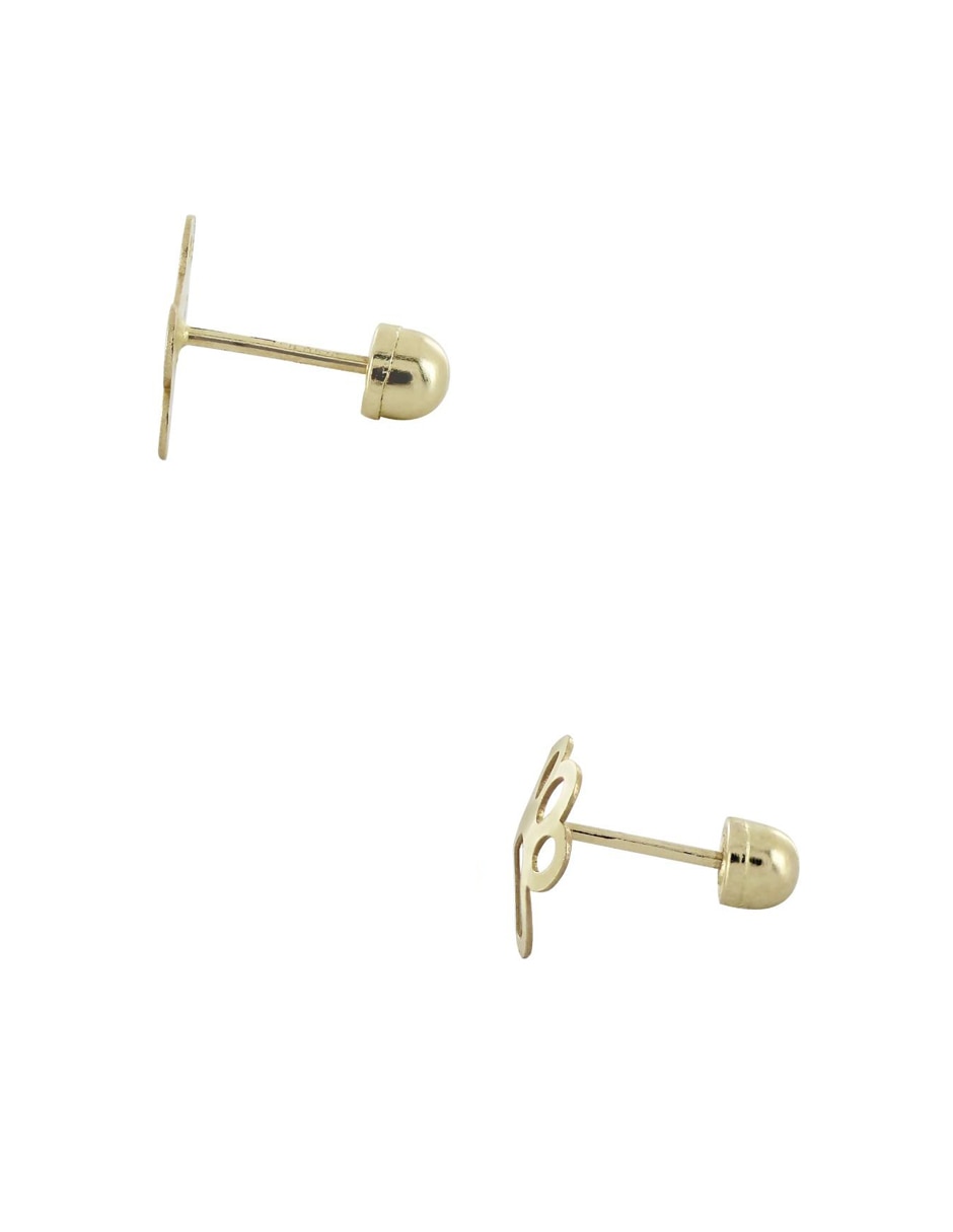 Broqueles de oro amarillo 14 K con acabado brillante 3
