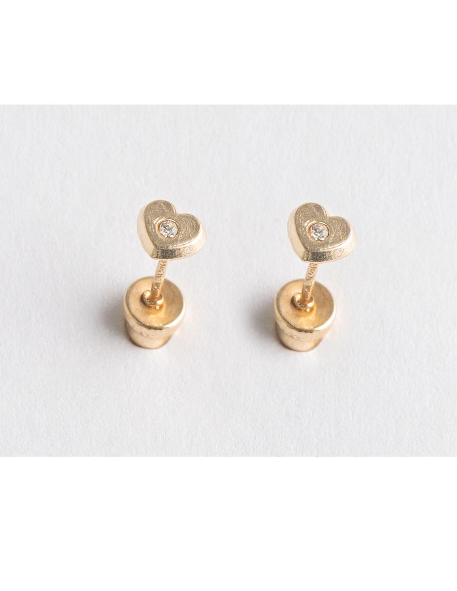 Broqueles Casal de oro zirconia