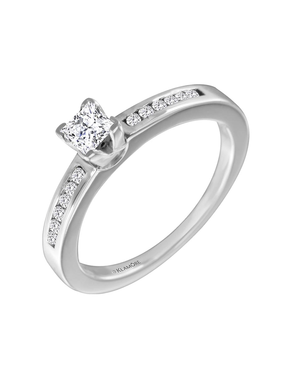 Solitario de oro blanco 14 k Ela diamante Solitario de oro blanco 14 k Ela diamante