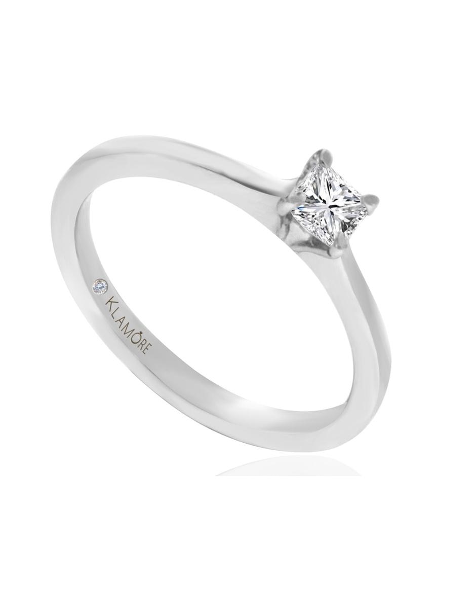 Solitario de oro blanco 14 k Noa diamante