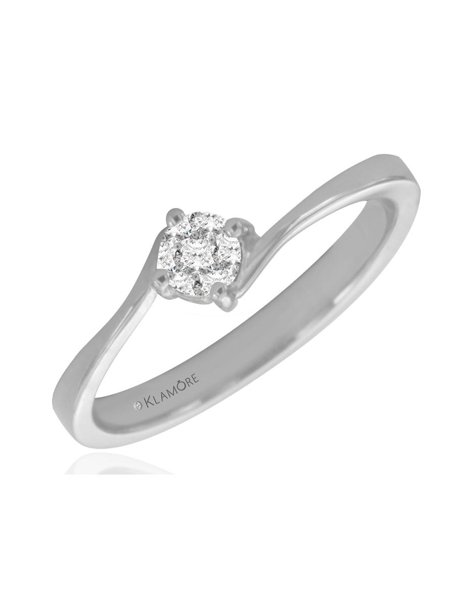 Solitario de oro blanco 14 k Kailani diamante 4