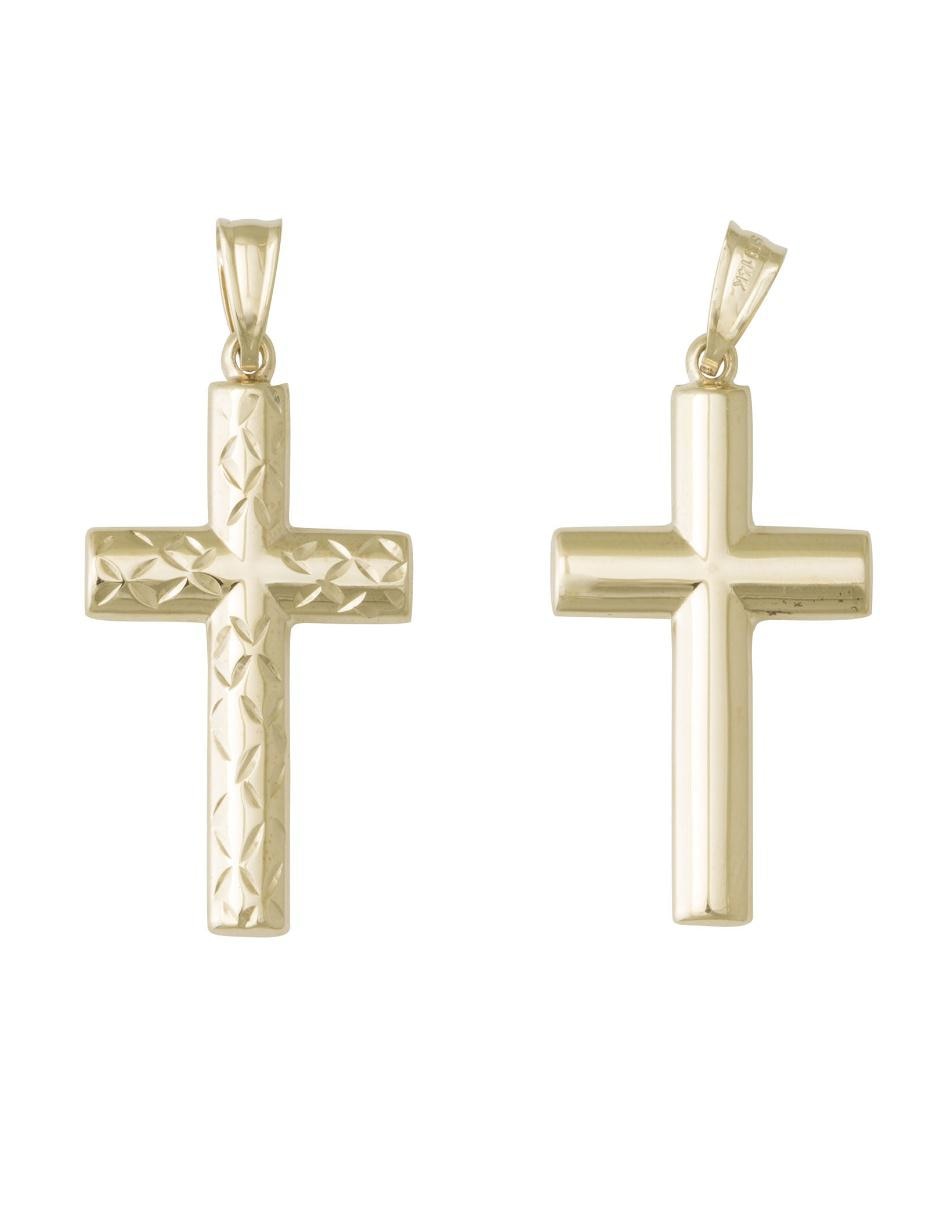 Dije de cruz Sini de oro amarillo 14 K