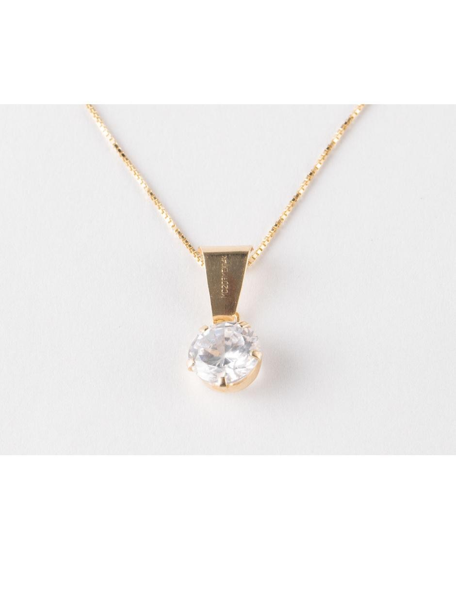 Dije Casal de oro amarillo 14 K zirconia