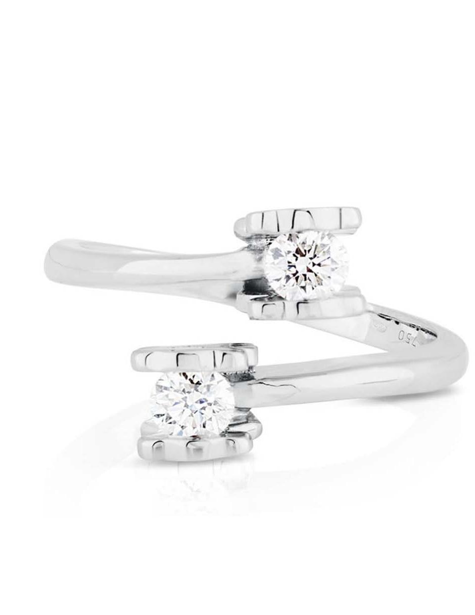 Anillo de flor Sweet Diamonds de oro blanco diamante diamantado 1