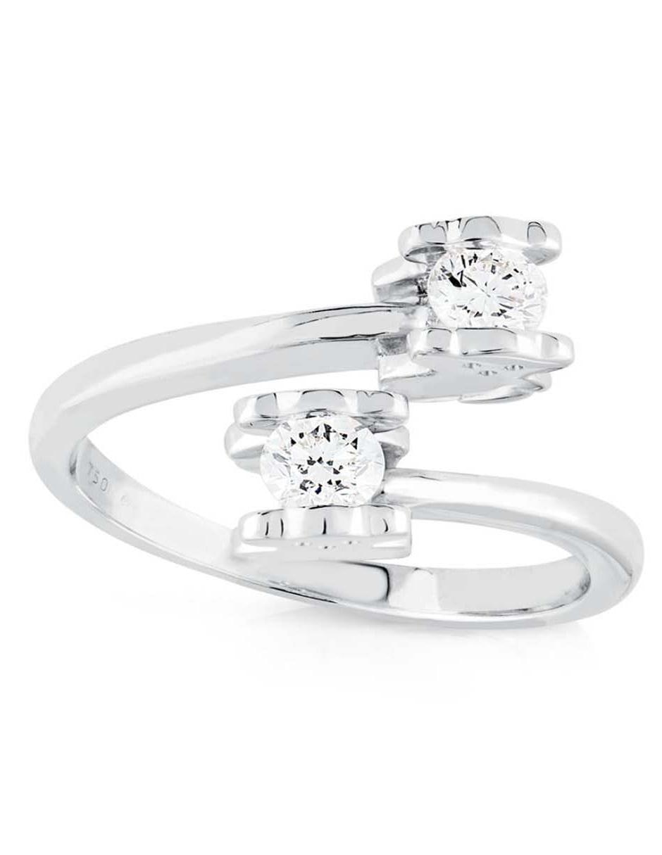 Anillo de flor Sweet Diamonds de oro blanco diamante diamantado 3