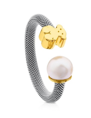Anillo redondo 18 k perla lustre