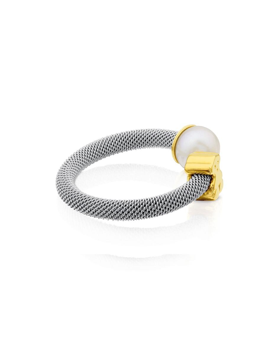 Anillo redondo 18 k perla lustre