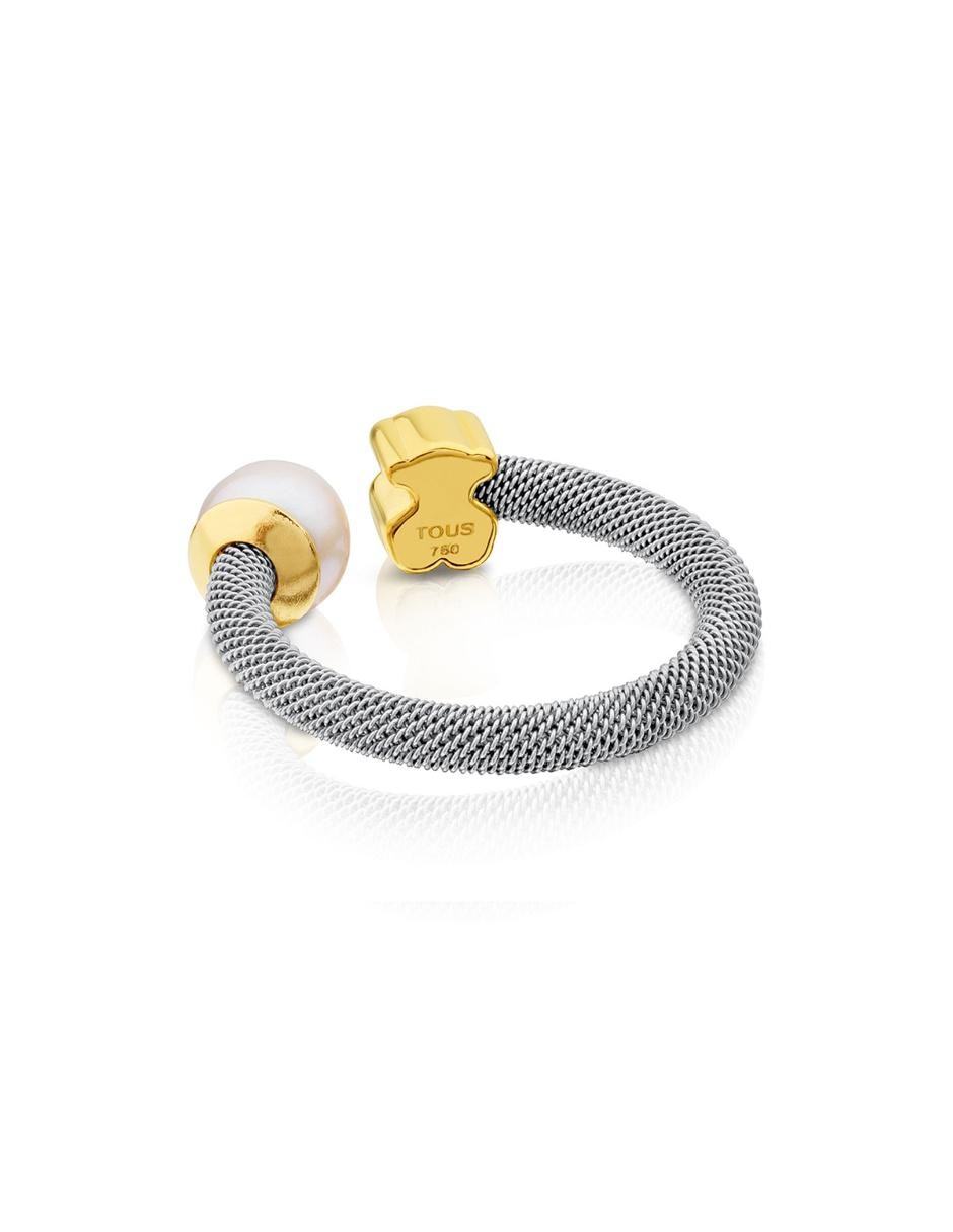 Anillo redondo 18 k perla lustre