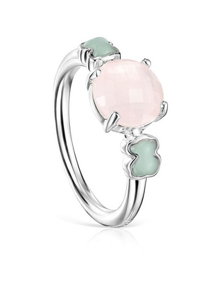 Anillo de oso Icon Color P 925 de plata amazonita brillante