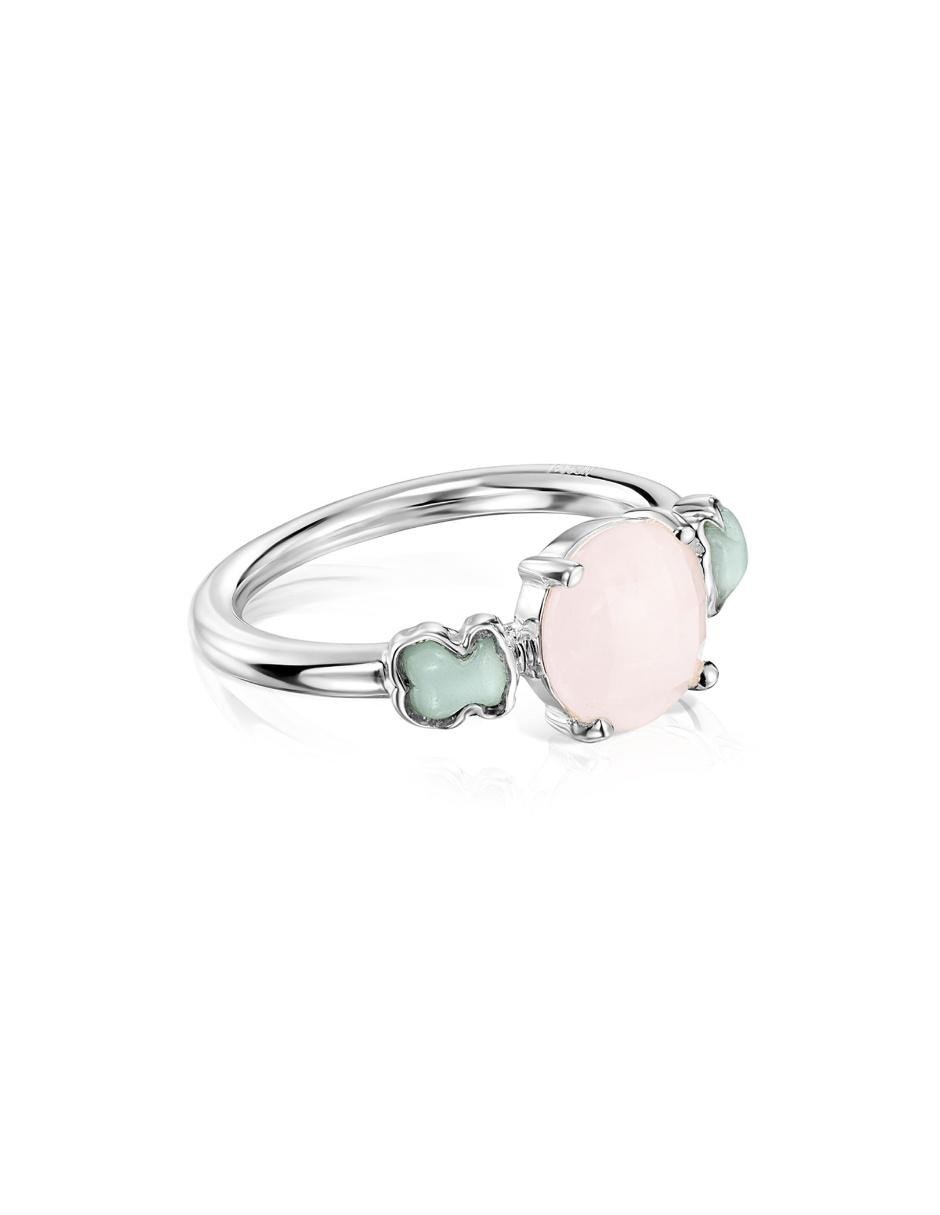 Anillo de oso Icon Color P 925 de plata amazonita brillante
