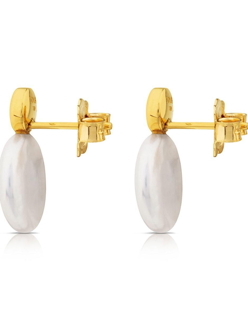 Broqueles de oro amarillo 18 K con acabado lustre perla 2