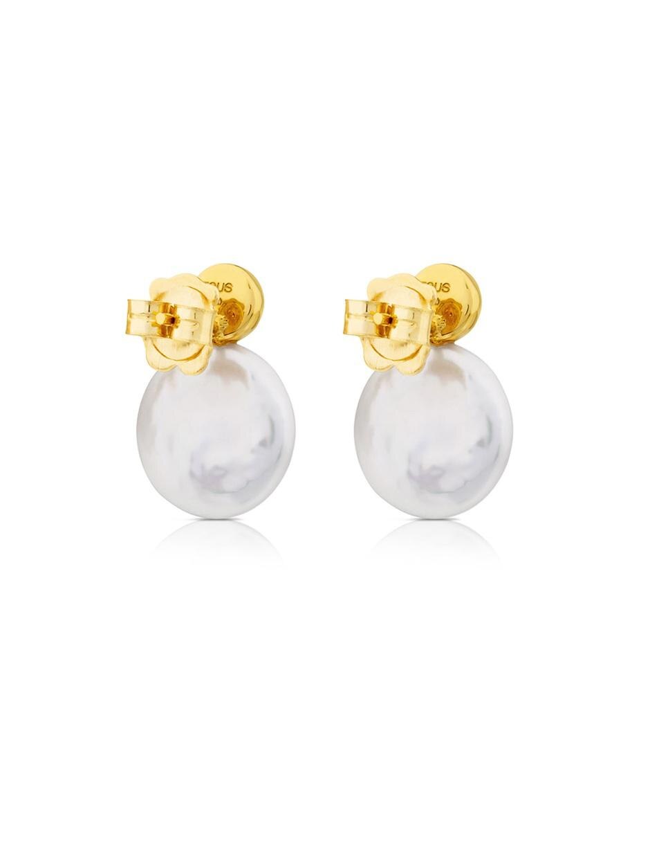 Broqueles de oro amarillo 18 K con acabado lustre perla 3
