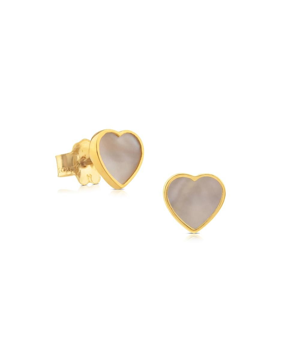 Broqueles de oro 18 K con acabado lustre concha nácar 1