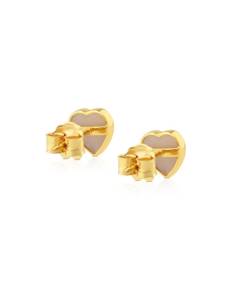 Broqueles de oro 18 K con acabado lustre concha nácar