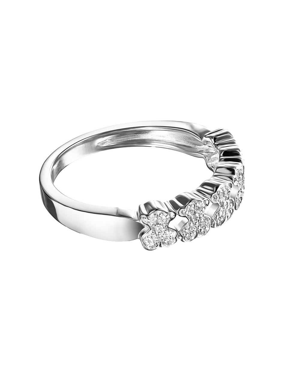 Anillo de oso Tous Puppies 18 k de oro blanco diamante brillante