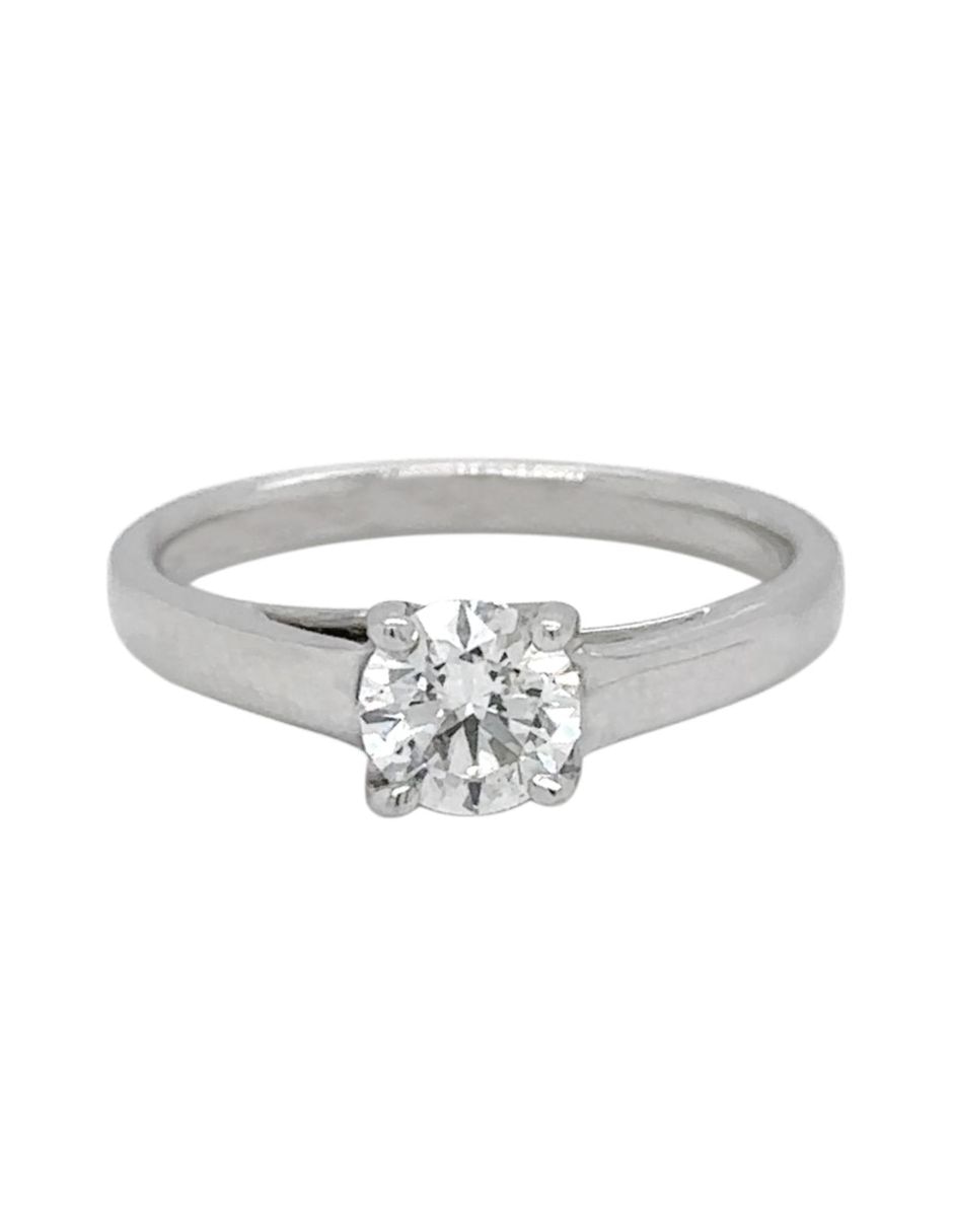 Solitario de oro blanco 14 k diamante