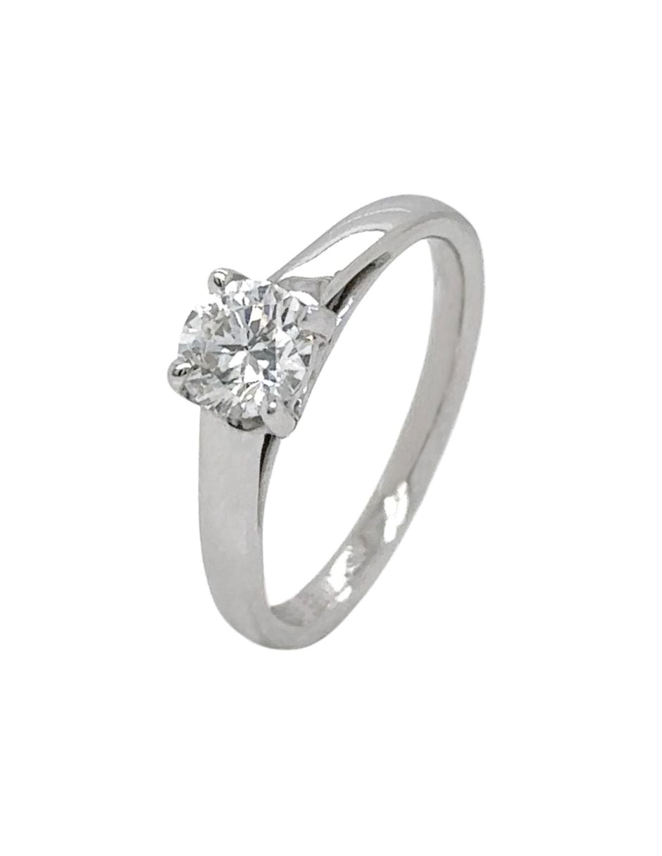 Solitario de oro blanco 14 k Q81-4 diamante