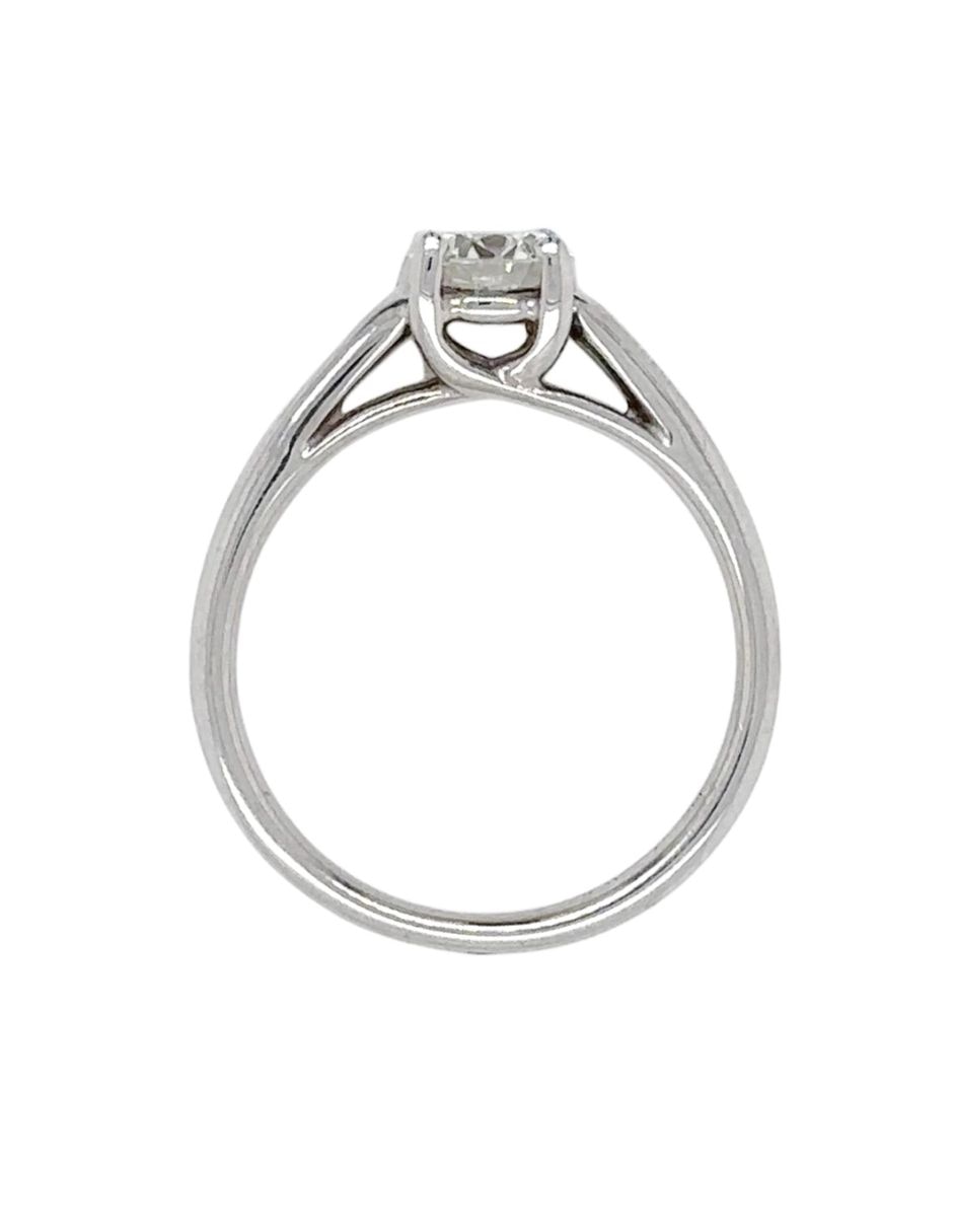Solitario de oro blanco 14 k Q81-4 diamante