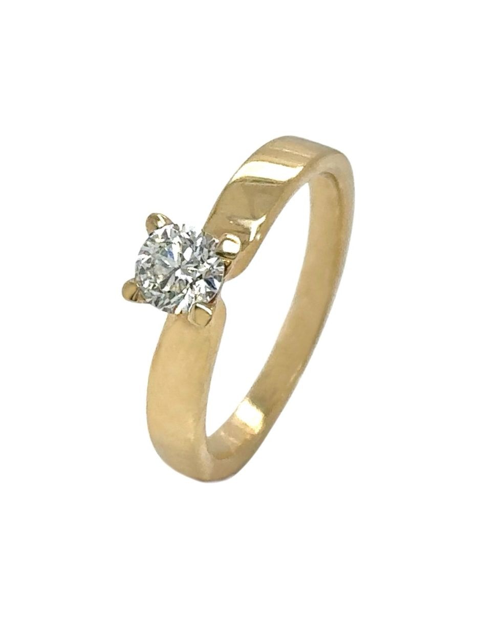 Solitario de oro 14 k diamante 2