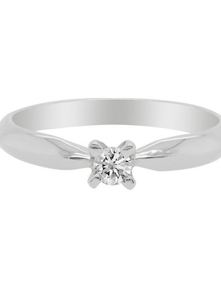 Solitario de oro blanco 14 k diamante