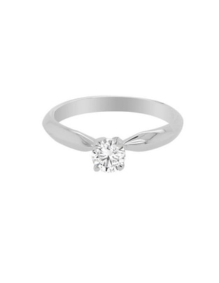 Solitario de oro blanco 14 k diamante