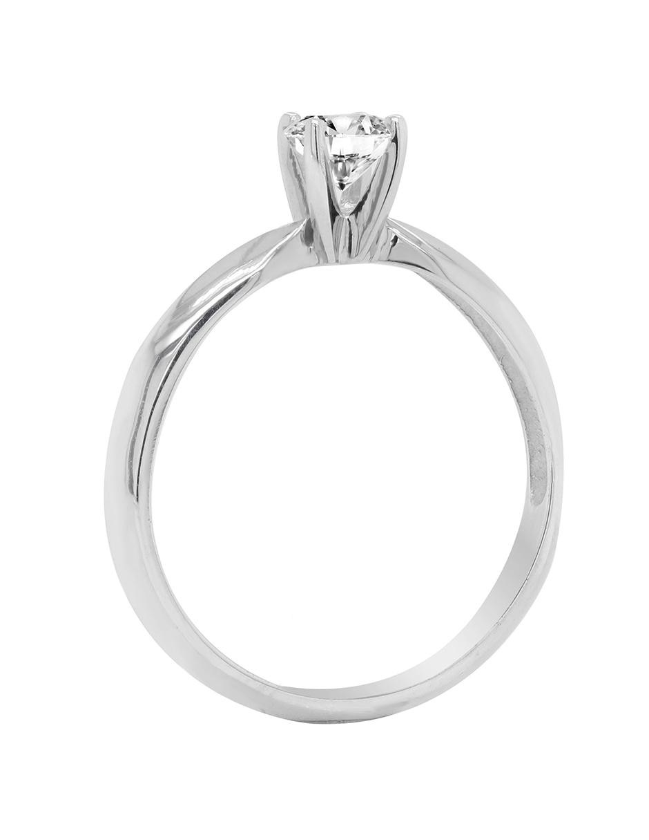 Solitario de oro blanco 14 k diamante 2