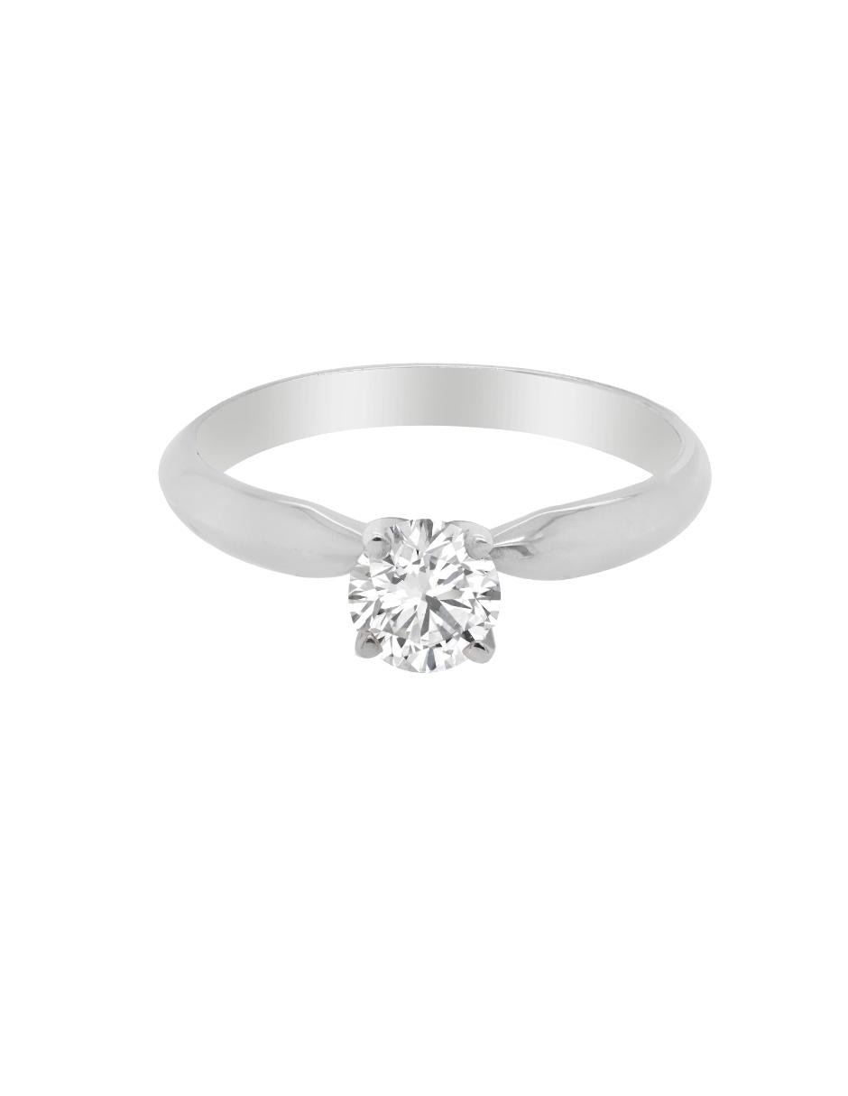 Solitario de oro blanco 14 k diamante