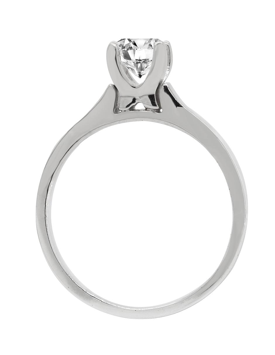 Solitario de oro blanco 14 k diamante