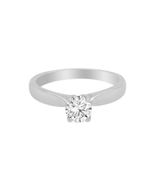 Solitario de oro blanco 14 k diamante