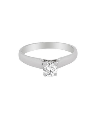 Solitario de oro blanco 14 k diamante