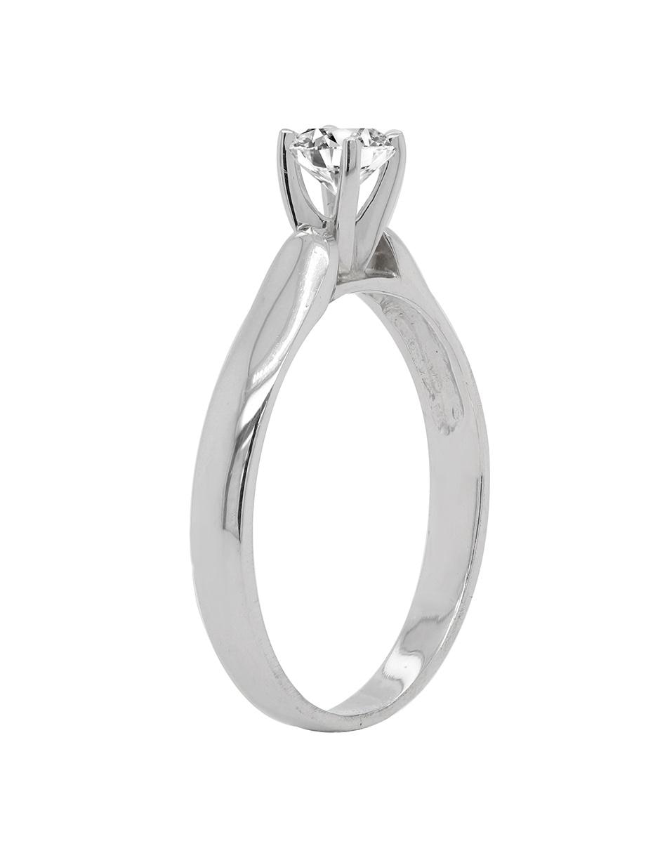 Solitario de oro blanco 14 k diamante 2