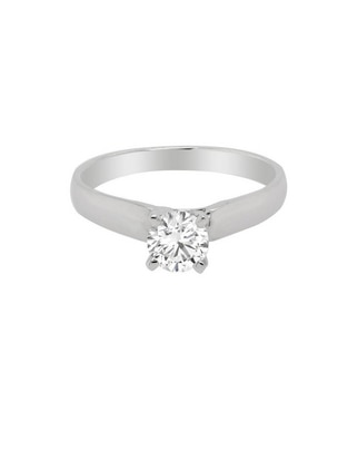 Solitario de oro blanco 14 k diamante