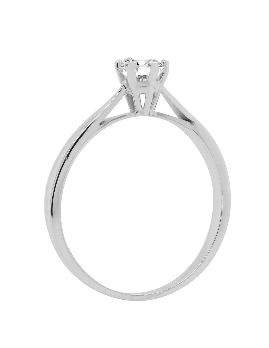Solitario de oro blanco 14 k Valessa diamante