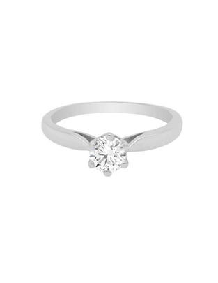 Solitario de oro blanco 14 k diamante