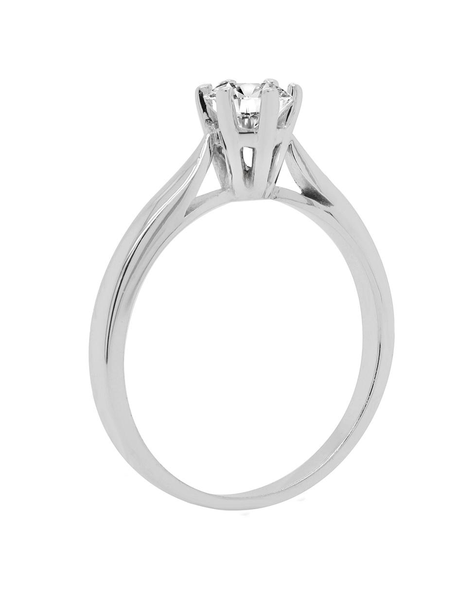 Solitario de oro blanco 14 k diamante 2