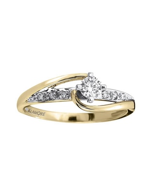 Solitario de oro 14 k Amber diamante Solitario de oro 14 k Amber diamante