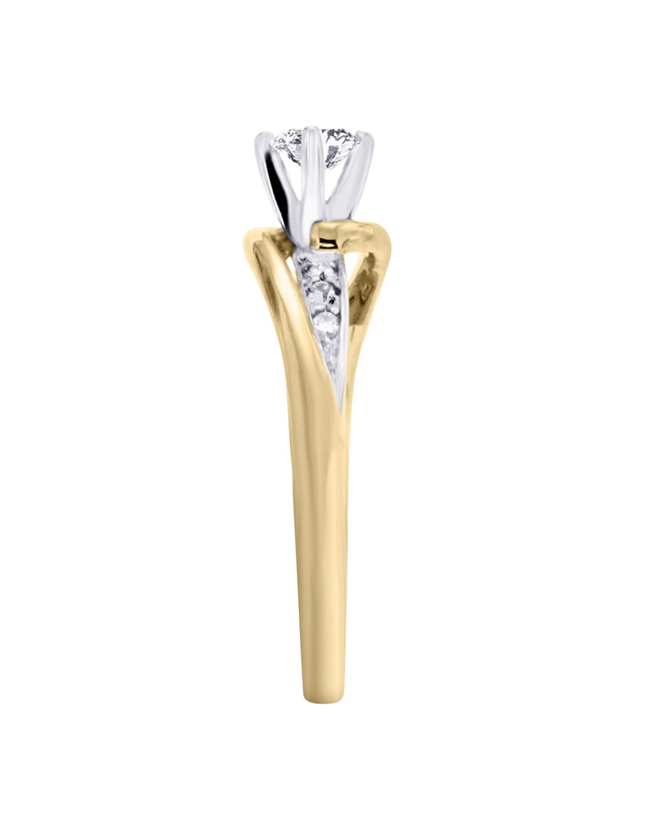 Solitario de oro 14 k Amber diamante 3