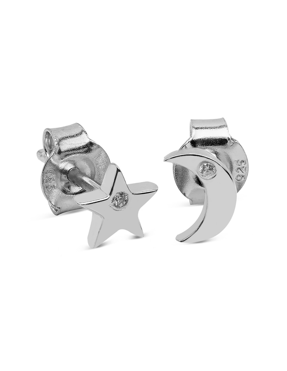 Broqueles de oro blanco 14 K con acabado pavé diamante 2