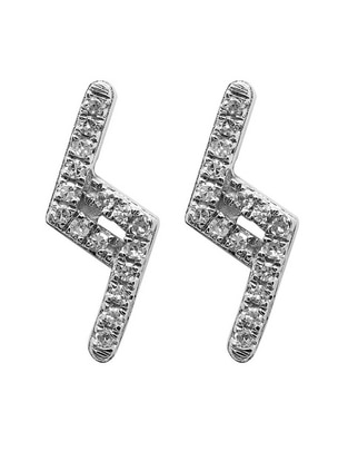 Broqueles de oro blanco 14 K con acabado pavé diamante 1