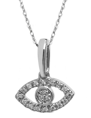 Dije de ojo Jayda Aura de oro blanco 14 K diamante