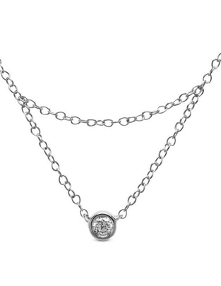 Dije circular Jayda de oro blanco 14 K diamante