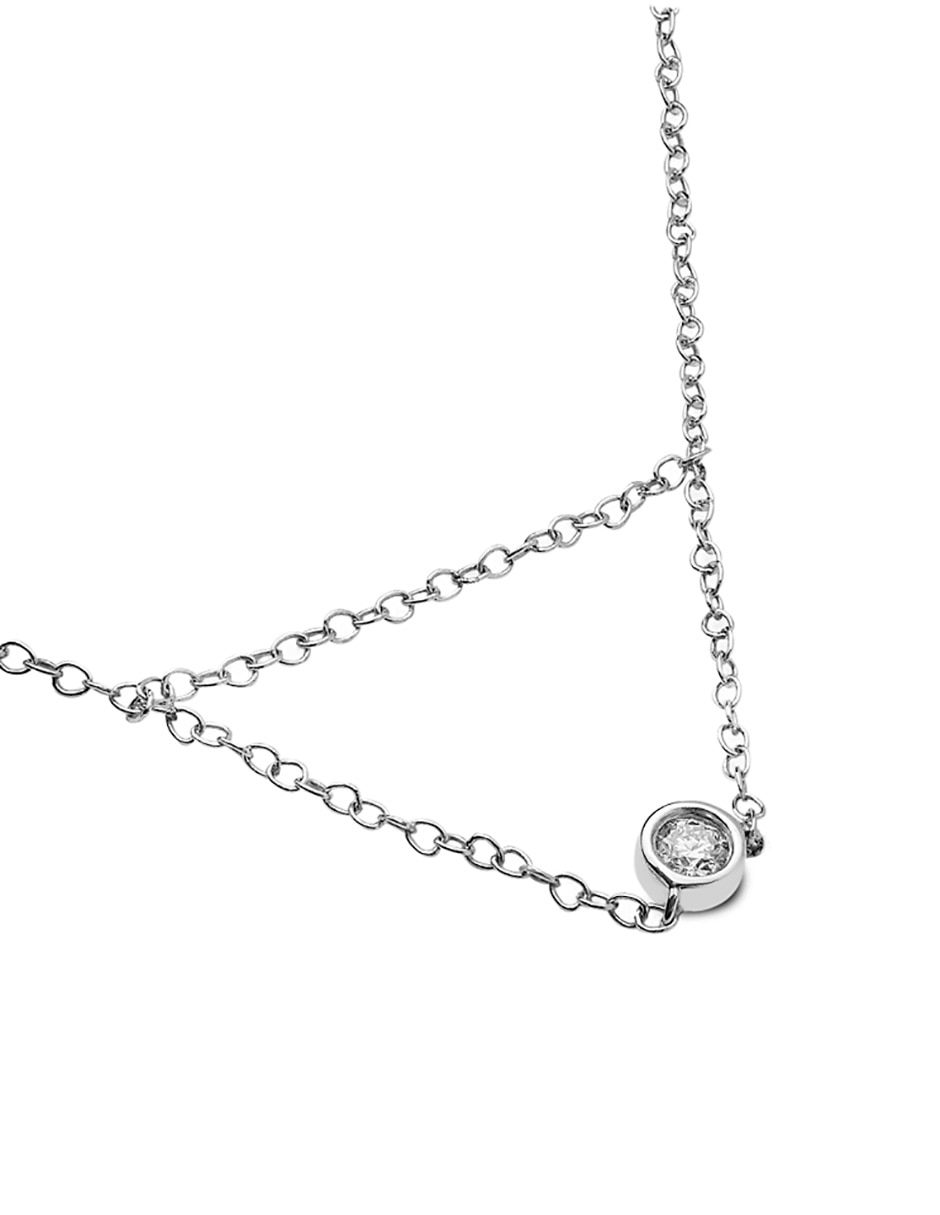 Dije circular Jayda de oro blanco 14 K diamante