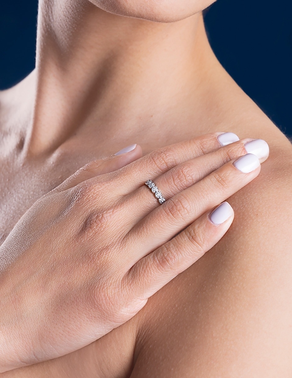Churumbela de oro blanco 14 k diamante 3
