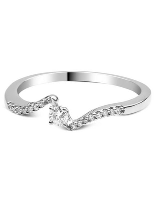 Solitario de oro blanco 14 k diamante Solitario de oro blanco 14 k diamante