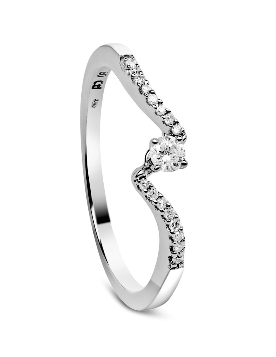Solitario de oro blanco 14 k diamante 2
