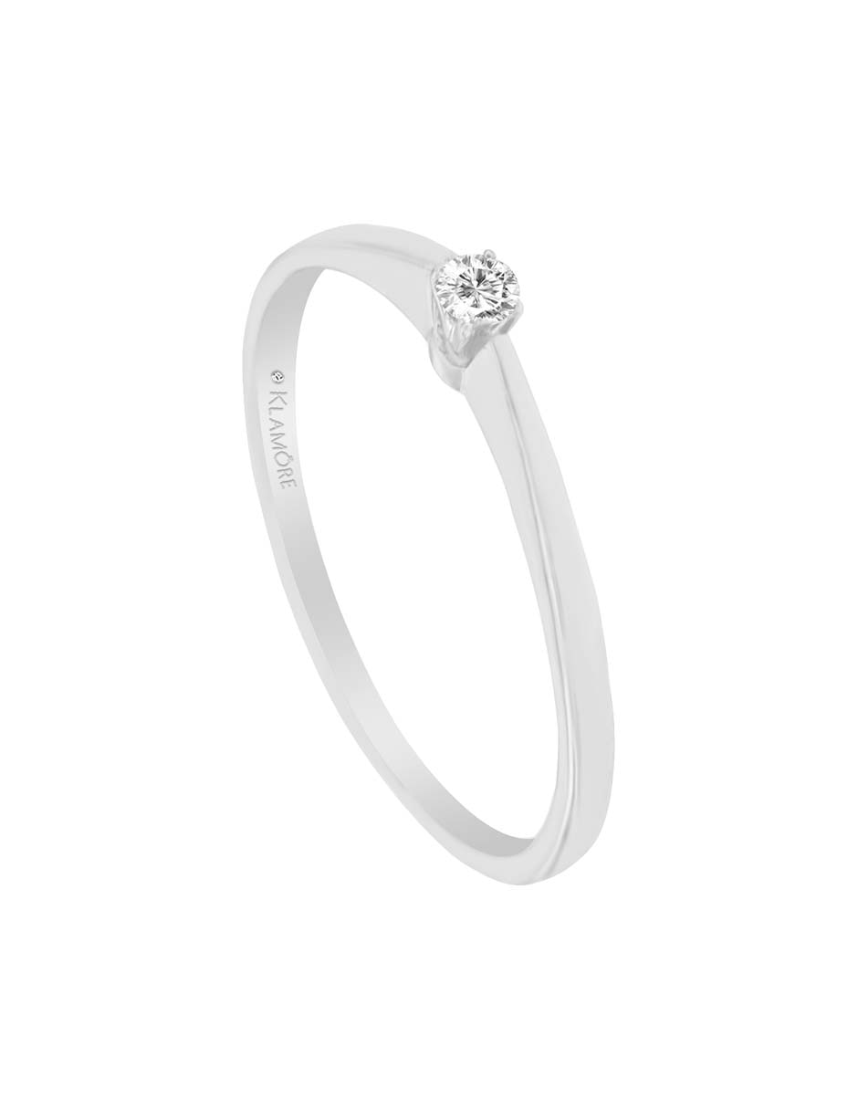 Solitario de oro blanco 14 k Ianthe diamante 3