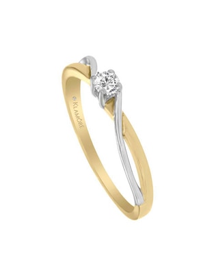 Solitario de oro blanco 14 k Cora diamante