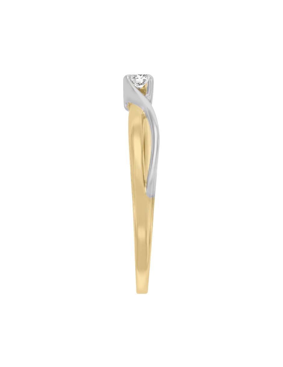 Solitario de oro blanco 14 k Cora diamante 5